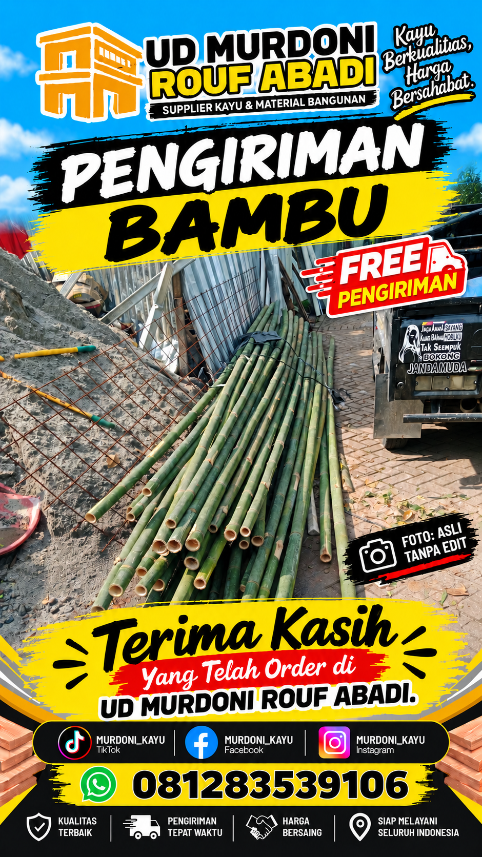 Dokumentasi pengiriman bambu