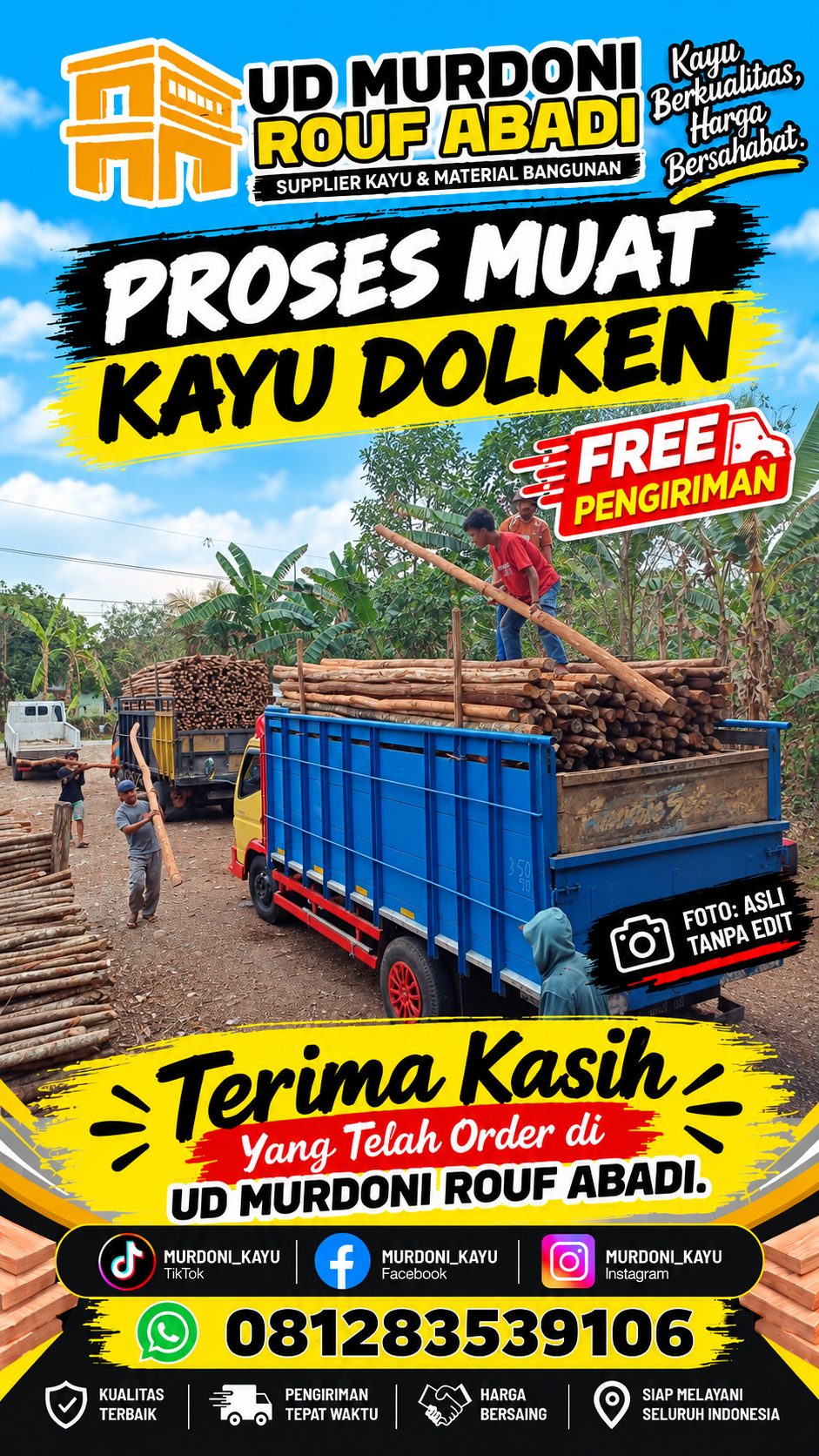 Proses muat kayu dolken