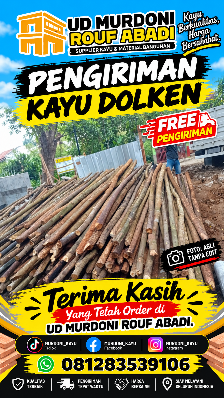 Dokumentasi pengiriman kayu dolken